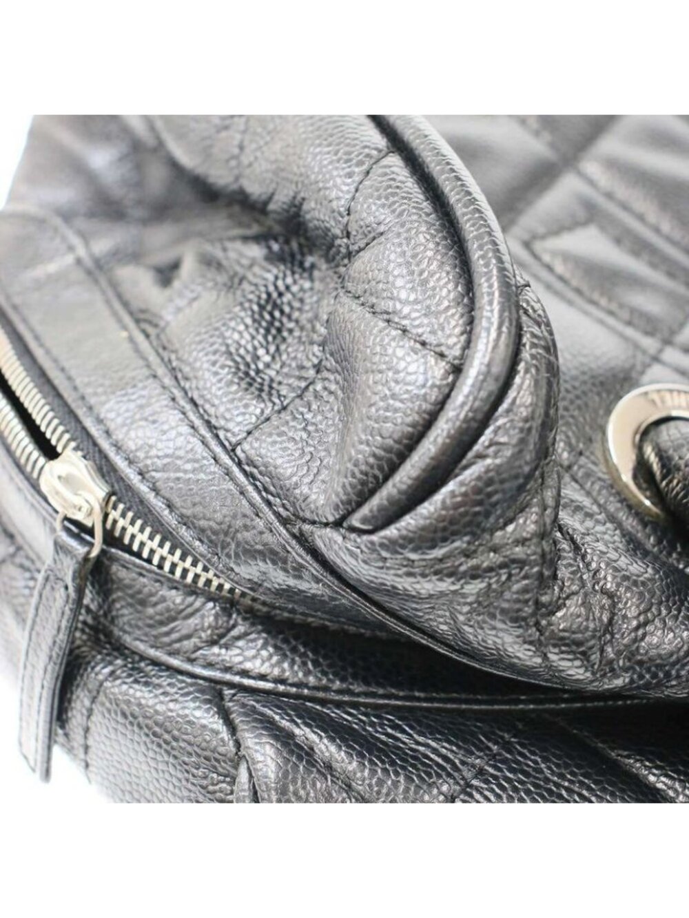 Chanel Quilted Caviar Leather Mini Boston Bag Black - Picture 7 of 9